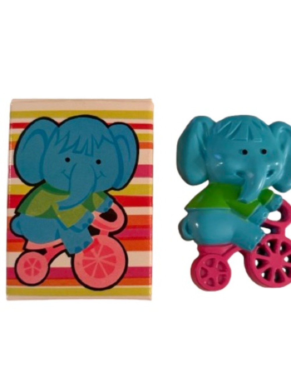 Vintage Avon 1975 Kid’s Pedal Pusher Pin Pal Blue Elephant 2.5” w/ Original Box